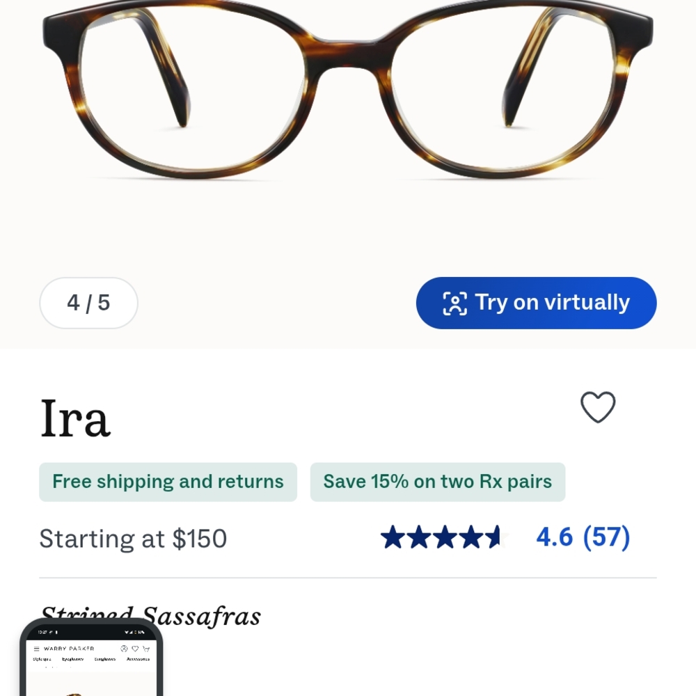 Warby Parker Ira Tortoise Eyeglasses